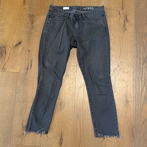 GAP 1969 Women's Washed Black Cropped Skinny Jeans